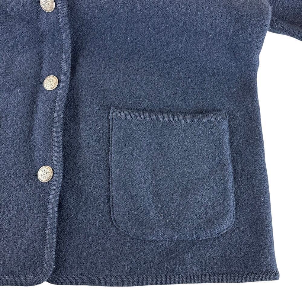 Vintage L.L.Bean 100% Wool Button Front Jacket Women’s Large Navy Blue Heritage - Picture 7 of 10